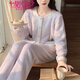 Modal coral velvet pajamas for women in autumn and winter plus velvet thickened cardigan set sweet and cute flannel for outdoor wear home clothes 3880-Pineapple style M