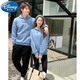 Disney autumn and winter parent-child clothing for a family of four blue sweatshirts 2025 new trendy family clothing Western mother-daughter clothing class uniforms denim blue plus velvet sweatshirt 185 dad XXL size 155-175Jin Jin is equal to 0.5 kg