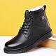 
Gu Wenlun military hook boots men's cotton boots genuine leather Martin boots cruiser cotton shoes men's high top leather shoes men's fur integrated 3519-1 black single shoe style 38