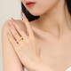 Chow Tai Sang pure gold ring rose freshwater pearl ring 5D hard gold ring as a birthday gift for girls No. 15
