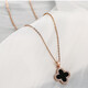 Luruo four-leaf clover necklace for women 2024 new 18K rose gold pendant clavicle chain 925 silver jewelry high-end clover gold