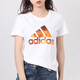 Adidas Femenina de manga corta Primera y verano NUEVA Running Training Fitness Sportswear Camiseta media manga de manga cómoda cómodo y transpirable