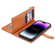 Jinhao es adecuado para iPhone16 PRO MAX HAND PANPANY Apple 15 Crossbody Willet 14 Caja de teléfono móvil con cremallera 13 Flip Hebilla magnética 12 Tarjeta Cubierta completa Case de protección anti-caza Flip Tarjeta de cremallera marrón (brazalete + correa para el hombro) Apple 15 MAX MAX