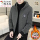 
Woodpecker (TUCANO) woolen jacket for men in spring, autumn and winter 2024 new men's jacket autumn plus fleece top casual Korean version men's clothing 9923 brown (added plus fleece) thickened 4XL