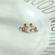 Mi Ling Bai Xiao C South Korea imported K gold 14K/10K gold earrings round diamond love pendant ear bone screw screw earrings love pendant 1 piece with gold ball plug