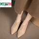 
CARTELO genuine leather deep mouth single shoes for women 2025 new autumn and winter new pointed high heels thin heels small nude boots Martin boots leather shoes apricot color 37