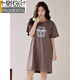 
Modal new style with chest pad nightgown for women for summer pure cotton short-sleeved mid-length pajamas for women loose casual pregnant women can wear outside LZ12529X M 160