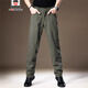 
AEMAPE high-end simple wide-leg casual pants for men in summer pure cotton comfortable loose breathable straight-dial long pants for men 1098 khaki L