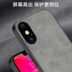 Shiyong is suitable for Apple xs max mobile phone case iphone xs max protective case lens full-inclusive silicone anti-fall ultra-thin simple fashionable leather pattern shell men and women dark night green