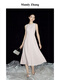 Mandy Zhang French Hepburn Style Robe de fiançailles rose pour femmes Banquet d'été Robe forme