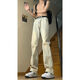 Chaohandu 2025 New Jeans Frühlings- und Herbst Sommer-Casualhose Dünne Schlankhosen Amerikanische Vibe Scimitar Mikro-Flüssigkeitshose Black-G825 m (100-115jin [Jin gleich 0,5 kg])
