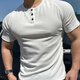 Giselen Henry Shirt Men's Heavyweight American Thread Thread Short Polo à manches courtes Sports et T-shirt Fitness Casual Fitness White 2xl 150-170Jin [Jin est égal à 0,5 kg]