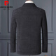 Pierre Cardin (Pierre Cardin) spring, autumn and winter middle-aged men's wool jackets, middle-aged and elderly dads' wool woolen lapel business casual jackets, gray single lining, spring and autumn models 5XL 200 recommended 190-220Jin Jin equals 0.5 kg