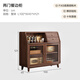Yueying tung black walnut solid wood sideboard storage cabinet Nordic simple glass door storage cabinet wall-mounted home wine cabinet drawer cabinet black walnut two-door sideboard