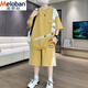 
Meiluobon MELOBAN casual sports suit men's summer new fashion brand printed shorts shorts two-piece set men's handsome clothes one set 75167 white L reference 110-125Jin [Jin equals 0.5 kg]