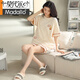 MODAL 2025 Nouveau pyjamas pour les shorts de coton pur d'été pour femmes Le style d'été du printemps et de l'automne peut être porté à l'extérieur de la maison de vêtements à la maison zh-9855 # shorts M (80-100jin [Jin est égal à 0,5 kg]))