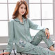 Un pyjamas en coton pur pour les femmes au printemps et en automne à manches longues de grande taille pour les vêtements pour les femmes du printemps et de l'été peut être porté à l'extérieur. Pantalon à manches longues à long terme: 9904 4xl recommandé 160-190jin [Jin est égal à 0,5 kg]