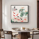 Xiaolulin Chinese style Jiuyu drawing decoration painting restaurant painting study office tea room hanging painting entrance entrance cabinet living room mural 15914 every year, fabric painting 40*40 black frame (gold frame requires notes