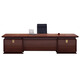 Hanjitang Yuxin Chinese style solid wood desk boss desk walnut veneer office furniture high-end office president desk executive desk 2.2 meters boss desk