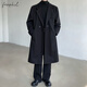 Foss Phil woolen coat men's autumn and winter trendy brand loose black high-end mid-length windbreaker jacket J251 black L