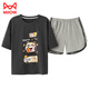 
Catman (MiiOW) pajamas for women in summer pure cotton cute short sleeve thin two-piece set Korean style fashionable spring and summer home clothes can be worn outside. Marine green Y687 M (recommended 75-95 Jin [Jin equals 0.5 kg])