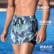 佑游男泳衣套装游泳馆泳裤防尴尬泡温泉速干游泳五件套23832蓝黑色2XL