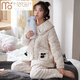 Modal Tall Coral Velvet Cotton Pyjamas für Frauen im Winter Dreischicht verdickte Samt-Heimkleidung Flanell warmes Set MFB12247 Frauen m