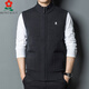 MONTAGUT Autumn and Winter Wool Vest Casual Zipper Cardigan Warm and Thickened Young and Middle-aged Daddy's Solid Color Vest Jacket ZYR9901 Burgundy 170/L Recommended 115-130Jin [Jin equals 0.5 kg]