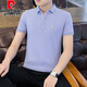 Pierre Cardin Kurzärärmelte Herren-T-Shirt Polo Basishemd 2024 Neues Herren-Revers Casual Kurzärmer T-Shirt Herren Top 683 Ash 4xl