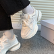 Huili Dad Schuhe Dicker alleiner ungezwungener Schuhe von Frauen, weicher alleiner atmungsaktiver Sportschuhe weiß grau 37