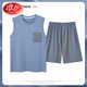 Langsha Pyjamas Herren Sommermodal Weste ärmellose Shorts Herrenhaus Kleidung Sommer Dünn Ice Seide DGG-AM-127 2xl