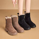 Women's snow boots for women in winter 2025 new style plush thickened genuine leather fur integrated non-slip outdoor warm cotton boots Khaki 38