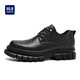 Heilan House (HLA) Chaussures pour hommes Chaussures de travail à semelle épaisse Chaussures de travail décontractées en cuir pour hommes HAAGZM1DFE025 Noir 43