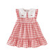 DAVE&BELLA cotton children's dress children's clothing new baby girl princess skirt children's plaid skirt girl's skirt children's skirt red plaid in stock 80 cm (recommended height 73-80cm)
