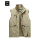 Katzenweste Frühlings- und Sommerhülsenjacke Casual Weste Lose vielseitig geschäftliche Revers -Top Khaki 2xl