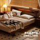 Originales Festholzbett modernes einfaches Doppelbett 1,8 Meter Nordisches Hauptschlafzimmer Großes Bett Eiche Eiche Holzbett L701V [schwarzer Walnussfarbe mit niedrigem Körper] 1,8*2,0 Meter - Einzelbett leuchtend Bett