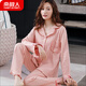 Antarktische Pyjama für Frauen Langarm der reinen Baumwoll-Frühlings- und Herbst-koreanische Version für Frauen Baumwolle Loose Herbst- und Winter Zwei-teilige Heimkleidung Wein Red_9901 m