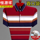 Hengyuanxiang 100 coton pur t-shirt à manches courtes à manches de polo à rayures à rayures masculines confortable et respirante de l'âge moyen et âgée de papa Suit bleu [coton pur] NZC1098-ST750 165 / m Suggestion-120Jin [Jin est égal à 0,5 kg]