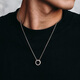 Mingyang Decorative Sea 925 Silver Necklace Men's Ring Pendant Trendy Personality Simple and Versatile Men's Fashion Accessories Gift for Boyfriend JD Quick Release Sterling Silver Pendant + Steel Chain 55cm