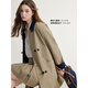 
KBNE Bane style khaki windbreaker jacket for women mid-length small coat spring and autumn new temperament coat Khaki L