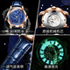 Oleeis levs Schweizer zertifizierte Brand Watch Mechanical Watch Luminous Water of Water of Star Series Herren Watch High-End-Herren-Uhr Olevs-9923-Rose Shell Starry Sky Blue Surface