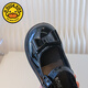 G.duck Girls British Style Leather Shoes Glossy Round Toe 2025 Spring and Autumn New College Style Children's Shoes Casual Retro Shoes Black 28