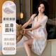 
Modal boyfriend style shirt sexy nightgown for women in summer short-sleeved pure wind and ice silk high-end pajamas home clothes 11973 F single size (suggested 80-135 Jin [Jin equals 0.5 kg])