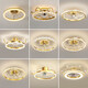 XMSJ lighting fan light ceiling fan light master bedroom room ceiling light new style restaurant fan with lamp 12004 black + white 55CM pole