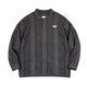 Maden Workwear American Casual Jacquard Stricken Polo -Shirt College -Stile Textur Revers Pullover Pullover Herren Herbst und Winter Dunkelgrau L.