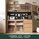 Genji Muyu solid wood sideboard ash wood wall-mounted one-piece high cabinet household slate storage cabinet kitchen tea cabinet 1.8m slate sideboard (Shuiyunsha) + shelf + bull electric rail