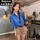 Maycaur徐秋阳 深海奇缘  春夏新款百搭时尚休闲显白显瘦衬.衫12162 蓝色衬衫 S