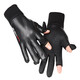 Xushansi autumn and winter leaked two-finger full-finger men's leather gloves are windproof, cold-resistant, waterproof, non-slip and wear-resistant outdoor fishing and skiing fish gloves in winter