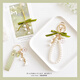 Verano verano Fresh Ribbon Keychain Regalo colgante de disco U Anti-Lost Lily of the Valley Flower Posting Bag Bag Lily of the Valley [llavero de la cadena de perlas de la pajarita]
