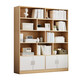 MIKEMIJIA bookshelf simple floor-standing storage multi-functional large-capacity space-saving storage rack multi-layer storage bookshelf cabinet cabinet door style 80*24*180cm pastoral color